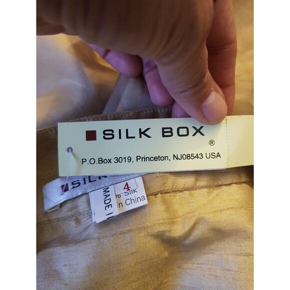 Silk Box Womens Skirt Size 4 Embroidered 100% Silk Midi Button Floral Zipper - Picture 14 of 16